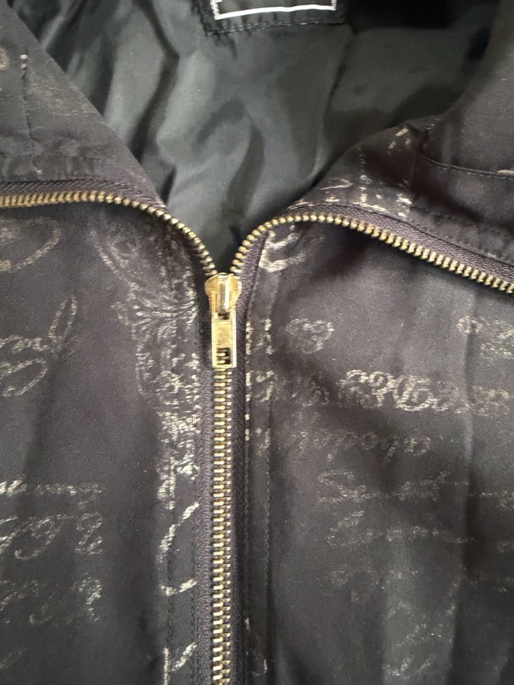 Vintage 80s 90s Windbreaker Track Suit Bomber Jacket & Pants Script Pattern L - Picture 4 of 16